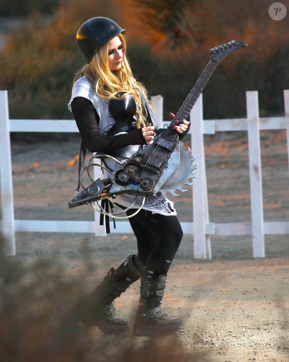 Avril Lavigne sur le tournage de son nouveau clip Los Angeles, le 26 Juillet 2013