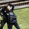 Natalie Dormer - Tournage du film "Hunger Games : La révolte" à Noisy-le-Grand le 15 mai 2014.