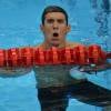Michael Phelps à l'Aquatics Center de Londres lors des Jeux olympiques de 2012, le 30 juillet