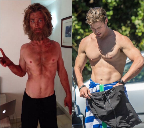 Chris Hemsworth dévoile le résultat de son régime pour Au coeur de l'océan. Une rupture totale avec les muscles saillants de l'acteur, capturés le 14 septembre 2015.