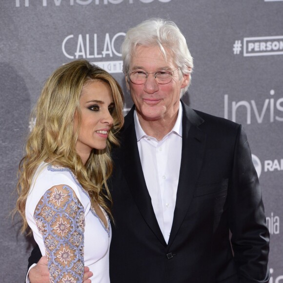 Richard Gere et sa compagne Alejandra Silva à la première de "Time Out of Mind" à Madrid, le 23 novembre 2015.