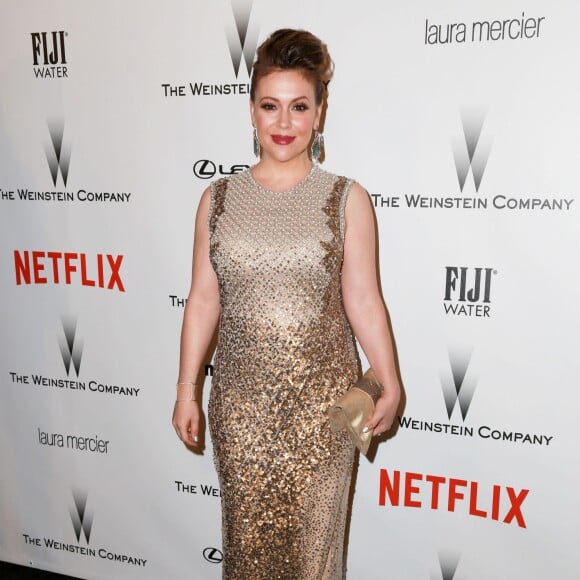 Alyssa Milano - People à l'after-party des Golden Globe Awards 2015 organisée par Netflix et The Weinstein Company à Beverly Hills, le 11 janvier 2015.