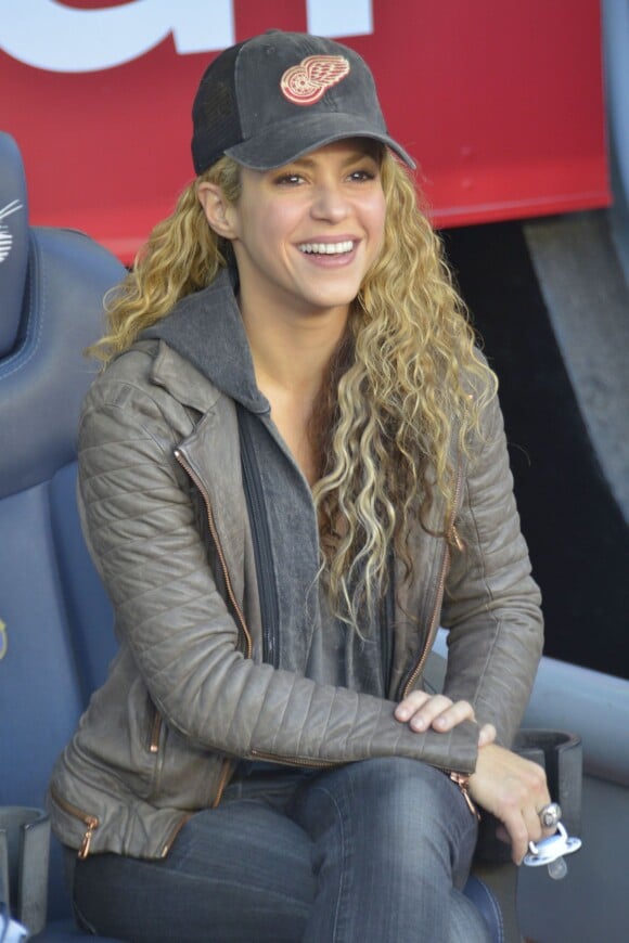 La chanteuse Shakira - Ambiance dans les tribunes du Camp Nou avec Les familles des joueurs du club de football de Barcelone le 28 novembre 2015.