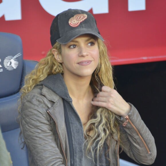 La chanteuse Shakira - Ambiance dans les tribunes du Camp Nou avec Les familles des joueurs du club de football de Barcelone le 28 novembre 2015.