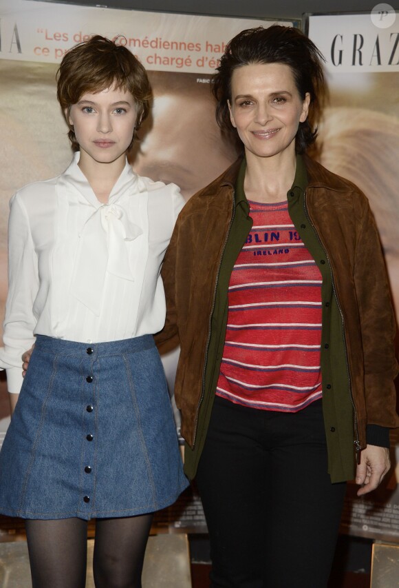Lou de Laâge et Juliette Binoche - Avant-première du film "L'Attente" au cinéma UGC Ciné Cité des Halles à Paris, le 7 Décembre 2015.