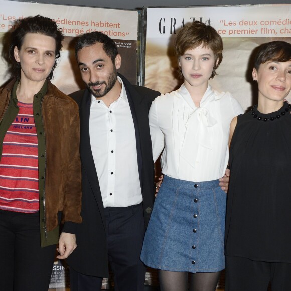 Juliette Binoche, Piero Messina, Lou de Laâge et guest - Avant-première du film "L'Attente" au cinéma UGC Ciné Cité des Halles à Paris, le 7 Décembre 2015.