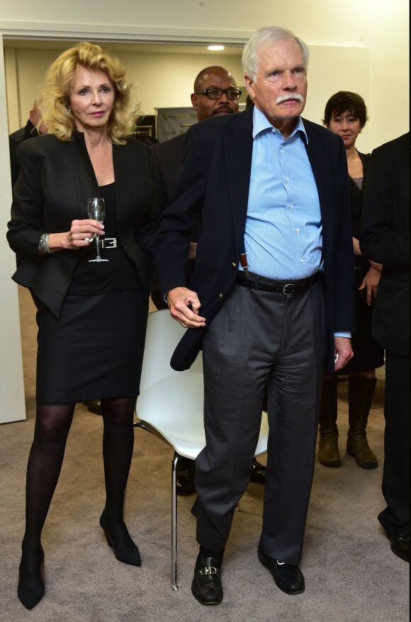 Exclusif - Ted Turner et sa compagne - "Cocktail Des Visionnaires" organisé par Ted Turner et sa fondation "Captain Planet" pendant la COP21 à Paris le 9 décembre 2015.