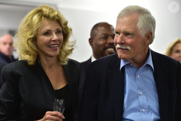 Exclusif - Ted Turner et sa compagne - "Cocktail Des Visionnaires" organisé par Ted Turner et sa fondation "Captain Planet" pendant la COP21 à Paris le 9 décembre 2015.