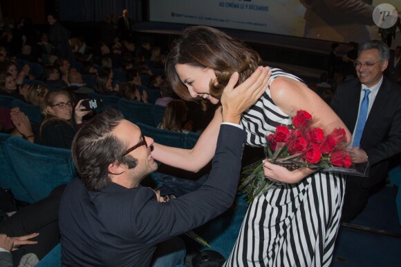 Exclusif - Nicolas Bedos, Elsa Zylberstein - Avant première du film "Un + Une" de Claude Lelouch à l'UGC Normandie à Paris le 23 novembre 2015.