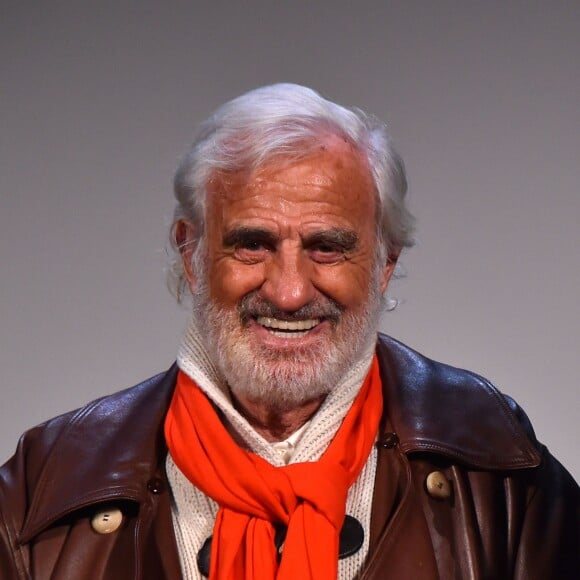 Exclusif - Jean-Paul Belmondo et son fils Paul Belmondo lors de l'avant-première mondiale du documentaire Belmondo par Belmondo au Grimaldi Forum à Monaco, le 11 décembre 2015. © Bruno Bébert