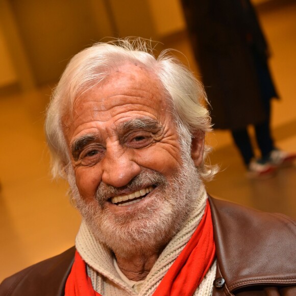 Exclusif - Jean-Paul Belmondo et son fils Paul Belmondo lors de l'avant-première mondiale du documentaire Belmondo par Belmondo au Grimaldi Forum à Monaco, le 11 décembre 2015. © Bruno Bébert