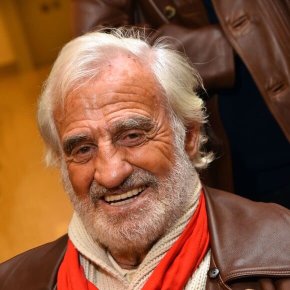 Exclusif - Jean-Paul Belmondo et son fils Paul Belmondo lors de l'avant-première mondiale du documentaire Belmondo par Belmondo au Grimaldi Forum à Monaco, le 11 décembre 2015. © Bruno Bébert