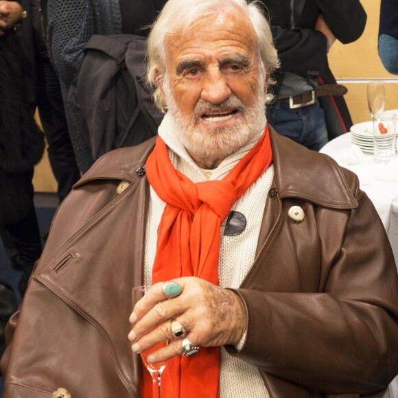 Exclusif - Jean-Paul Belmondo et son fils Paul Belmondo lors de l'avant-première mondiale du documentaire Belmondo par Belmondo au Grimaldi Forum à Monaco, le 11 décembre 2015. © Bruno Bébert