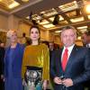 La reine Rania et son mari le roi Abdullah II de Jordanie ont pris part le 10 décembre 2015 à la conférence Mediterranean Dialogues à Rome dans le cadre d'une visite de deux jours en Italie.