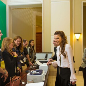 La reine Rania de Jordanie lors du Forum Teacher Skills le 6 décembre 2015.