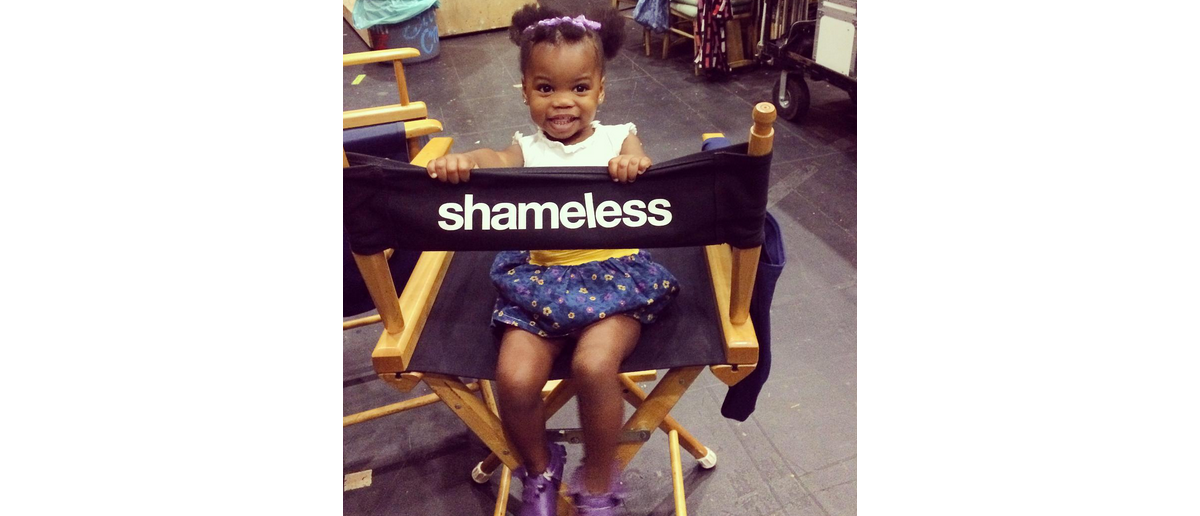Photo Cay MyAnna, la fille de Shanola Hampton sur le plateau de