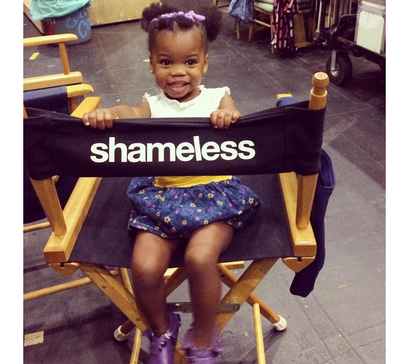 Cay MyAnna, la fille de Shanola Hampton sur le plateau de tournage de Shameless / photo postée sur Instagram au mois de novembre 2015.