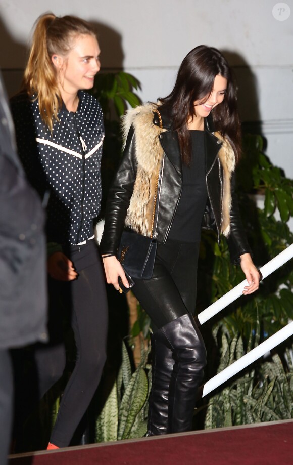 Kendall Jenner, Cara Delevingne - Personnalités allant au concert de The Weeknd à Los Angeles, le 9 décembre 2015.