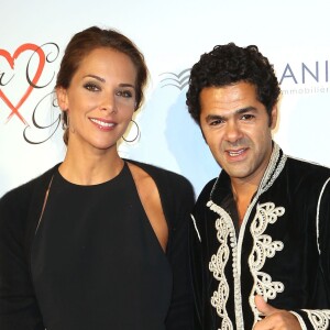 Mélissa Theuriau et son mari Jamel Debbouze, au pavillon d'Armenonville à Paris, le 24 septembre 2015.