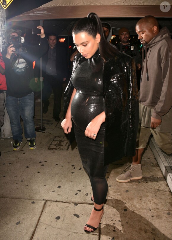 Kim Kardashian (enceinte), Kanye West - Soirée pour le 20ème anniversaire de Kendall Jenner au Nice Guy nightclub à West Hollywood, le 2 novembre 2015.