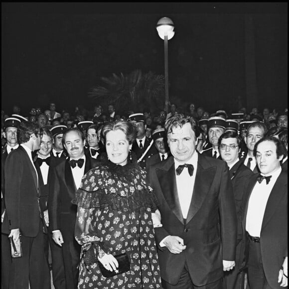 Michel Galabru et Romy Schneider à Cannes 1977.