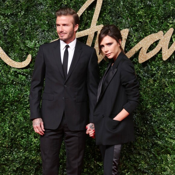 David et Victoria Beckham - Soirée des "British Fashion Awards" à Londres. Le 23 novembre 2015