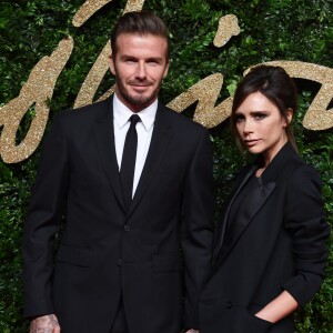 David Beckham et sa femme Victoria Beckham au British Fashion Awards 2015 à Londres, le 23 novembre 2015