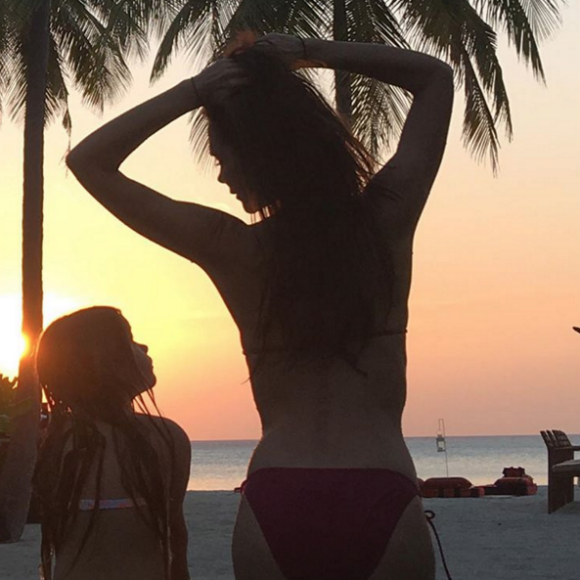 Victoria Beckham et sa fille Harper en vacances au soleil, janvier 2016.