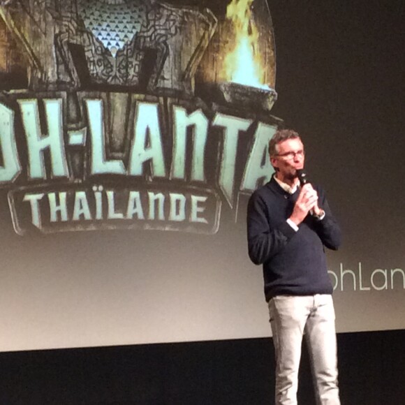 Denis Brogniart lors de la conférence de presse de Koh-Lanta à Boulogne-Billancourt, le 7 janvier 2016.