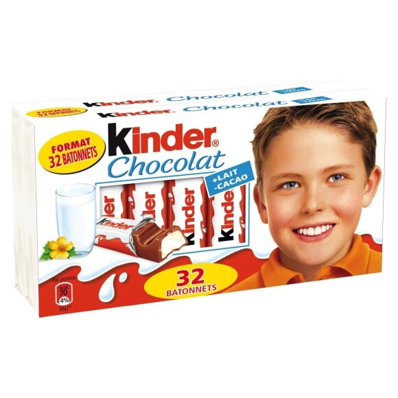 Le jeune Josh Bateson sur un paquet de Kinder Chocolat