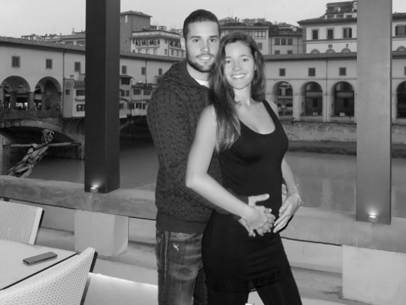 Malena Costa, enceinte, et Mario Suarez - janvier 2016