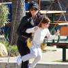 Kourtney Kardashian emmène ses enfants Mason et Penelope dans un parc à Pacific Palisades, le 4 janvier 2016.