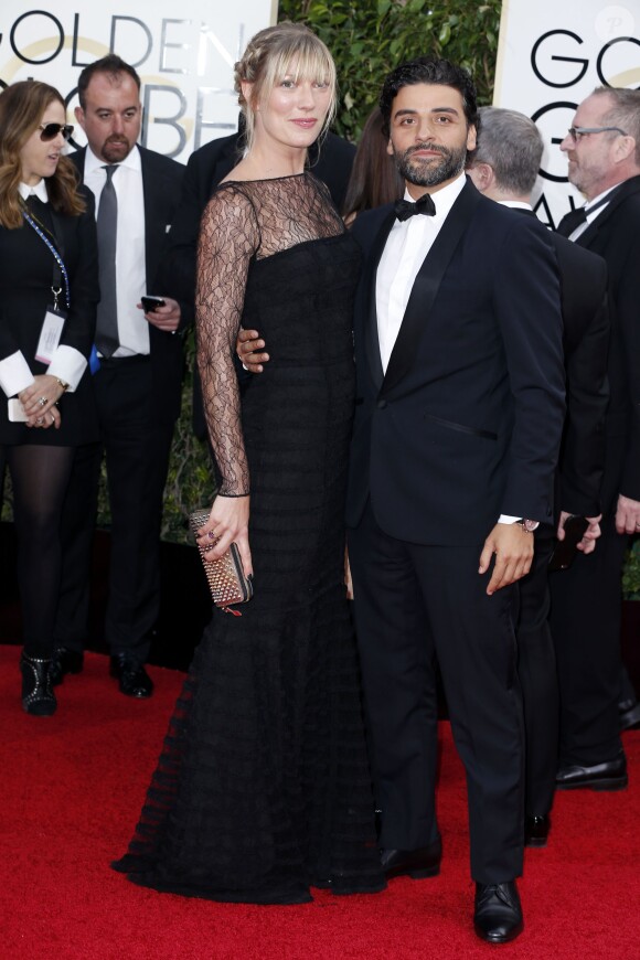 Oscar Isaac et sa compagne Elvira Lind - La 73e cérémonie annuelle des Golden Globe Awards à Beverly Hills, le 10 janvier 2016. © Olivier Borde/Bestimage