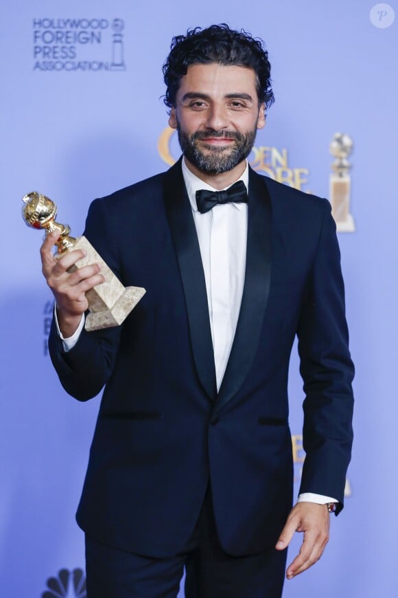 Oscar Isaac - Press Room lors de la 73e cérémonie annuelle des Golden Globe Awards à Beverly Hills, le 10 janvier 2016. © Olivier Borde/Bestimage