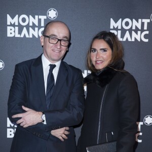 Exclusif - Jean-Sébastien Gérondeau (directeur général de Montblanc France) et Joyce Jonathan -Inauguration du nouveau concept de boutique Montblanc réalisé par le designer Noé Duchaufour-Lawrance, au 12 Boulevard des Capucines à Paris, le 14 janvier 2016. ©Olivier Borde/Bestimage