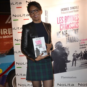 Semi-exclusif - Audrey Pulvar - Photocall pour le lancement du livre "Les bonnes chansons ne meurent jamais" de J. Sanchez au NoLita à Paris, le 4 novembre 2015. © Veeren/Bestimage