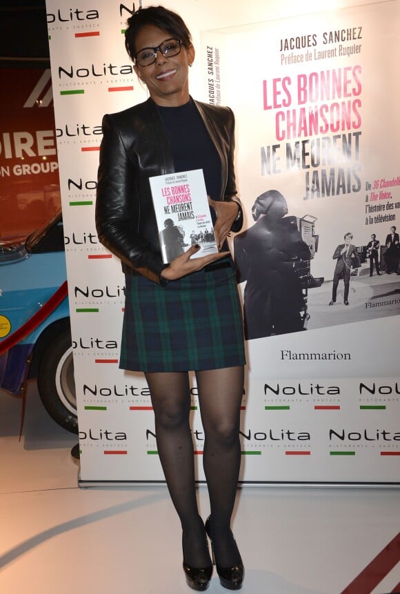Semi-exclusif - Audrey Pulvar - Photocall pour le lancement du livre "Les bonnes chansons ne meurent jamais" de J. Sanchez au NoLita à Paris, le 4 novembre 2015. © Veeren/Bestimage