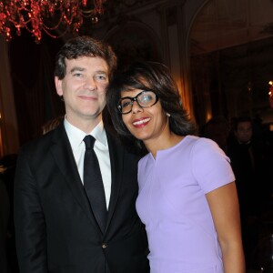 Arnaud Montebourg et Audrey Pulvar lors de la soiree GQ des hommes de l'annee au Ritz a Paris, le 18 janvier 20121