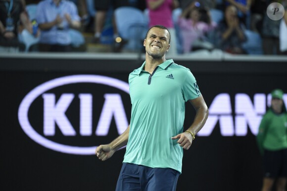 Jo-Wilfried Tsonga lors de l'Open d'Australie à Melbourne, le 18 janvier 2016.