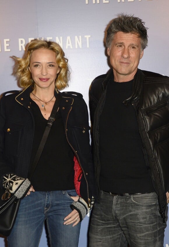 Hélène de Fougerolles et son compagnon Marc Simoncini officialisent lors de l'avant-première du film "The Revenant" au Grand Rex à Paris, le 18 janvier 2016.