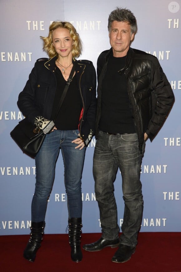 Hélène de Fougerolles et son compagnon Marc Simoncini - Avant-première du film "The Revenant" au Grand Rex à Paris, le 18 janvier 2016.