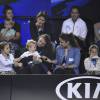 Mirka Federer avec les jumelles Charlene Riva et Myla Rose et les jumeaux Leo et Lenny lors du Kid's Day en marge de l'Open d'Australie à Melbourne, le 26 janvier 2016