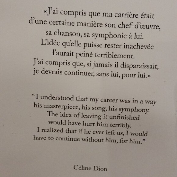 Le petit mot donné à toutes les personnes venues rendre hommage à René Angélil le 21 janvier 2016 à Montréal - Photo publiée le 22 janvier 2016