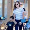 Orlando Bloom et son ex femme Miranda Kerr passent une journée en famille pour leur fils Flynn à Malibu, le 1er novembre 2015