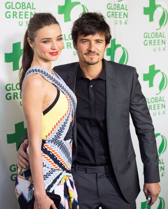 Miranda Kerr, Orlando Bloom - People a la 10eme ceremonie annuelle pre Oscar "Global Green" a Hollywood. Le 20 fevrier 2013