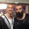 Sébastien Chabal et Zlatan Ibrahimovic lors du dernier concert des Enfoirés en 2016 à l'AccorHotels Arena de Paris - Photo publiée le 25 janvier 2016