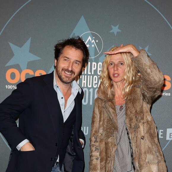 Edouard Baer, Sandrine Kiberlain lors du 19e Festival International du film de Comédie de l'Alpe d'Huez, le 15 janvier 2016.