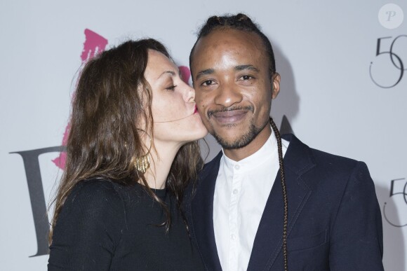 Karole Rocher et son fils adoptif Thierno - Photocall de la soirée des 50 ans d'Ungaro et lancement du nouveau parfum "La Diva" au Petit Palais à Paris, le 26 janvier 2016. © Olivier Borde/Bestimage
