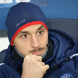 Zlatan Ibrahimovic lors du match de coupe de la Ligue entre le PSG et Lyon au Parc des Princes à Paris le 13 janvier 2015 © Cyril Moreau