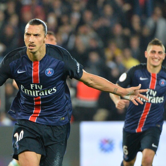 Zlatan Ibrahimovic lors de la rencontr entre le Paris Saint-Germain et l'Olympique de Marseille au Parc des Princes à Paris, le 4 octobre 2015